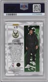 Giannis Antetokounmpo from the 2024-25 Panini Prizm set graded by PSA and given an overall grade of 10.
