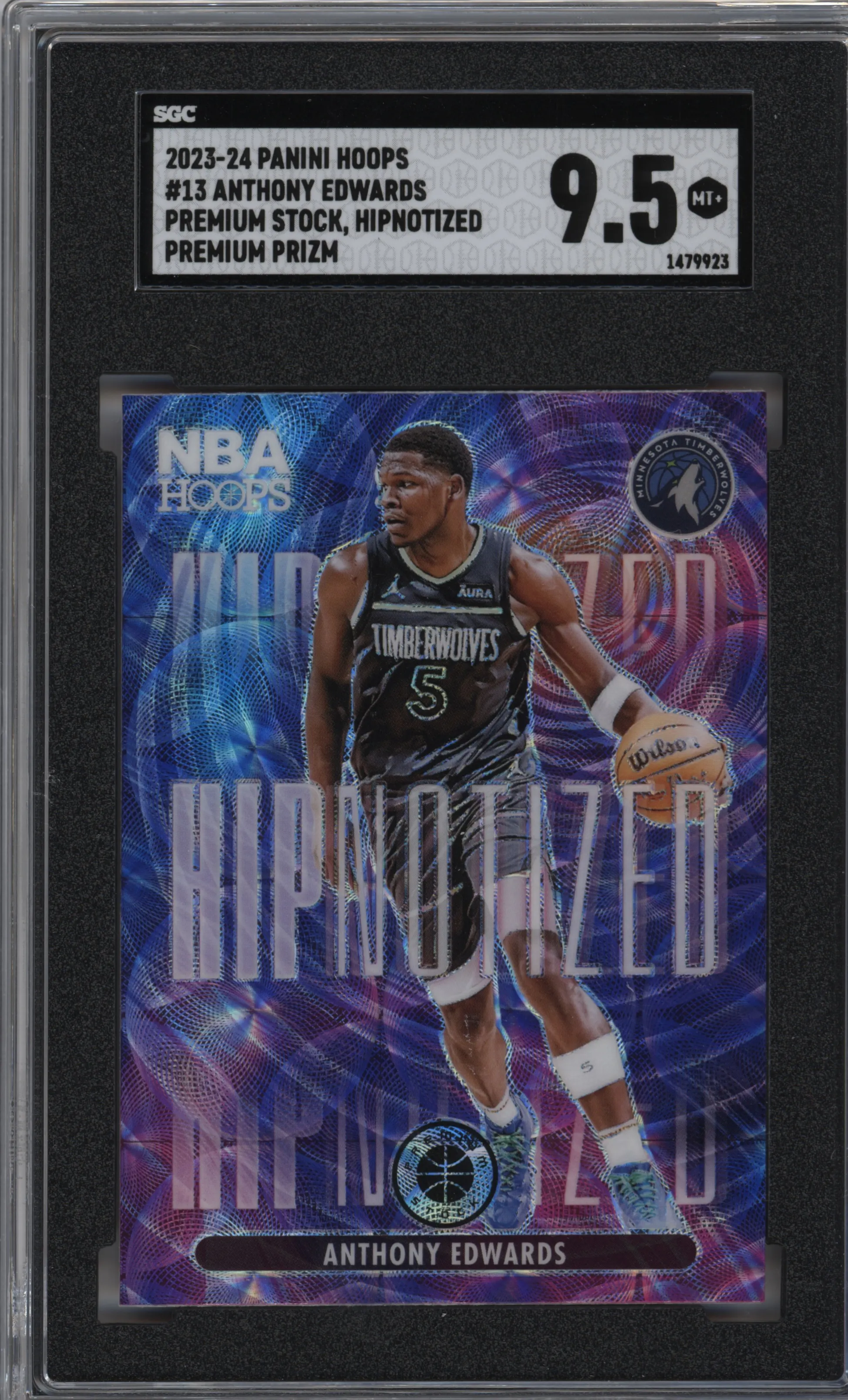 2023 Panini Hoops Premium Stock HIPnotized Premium Anthony Edwards #13 SGC 9.5