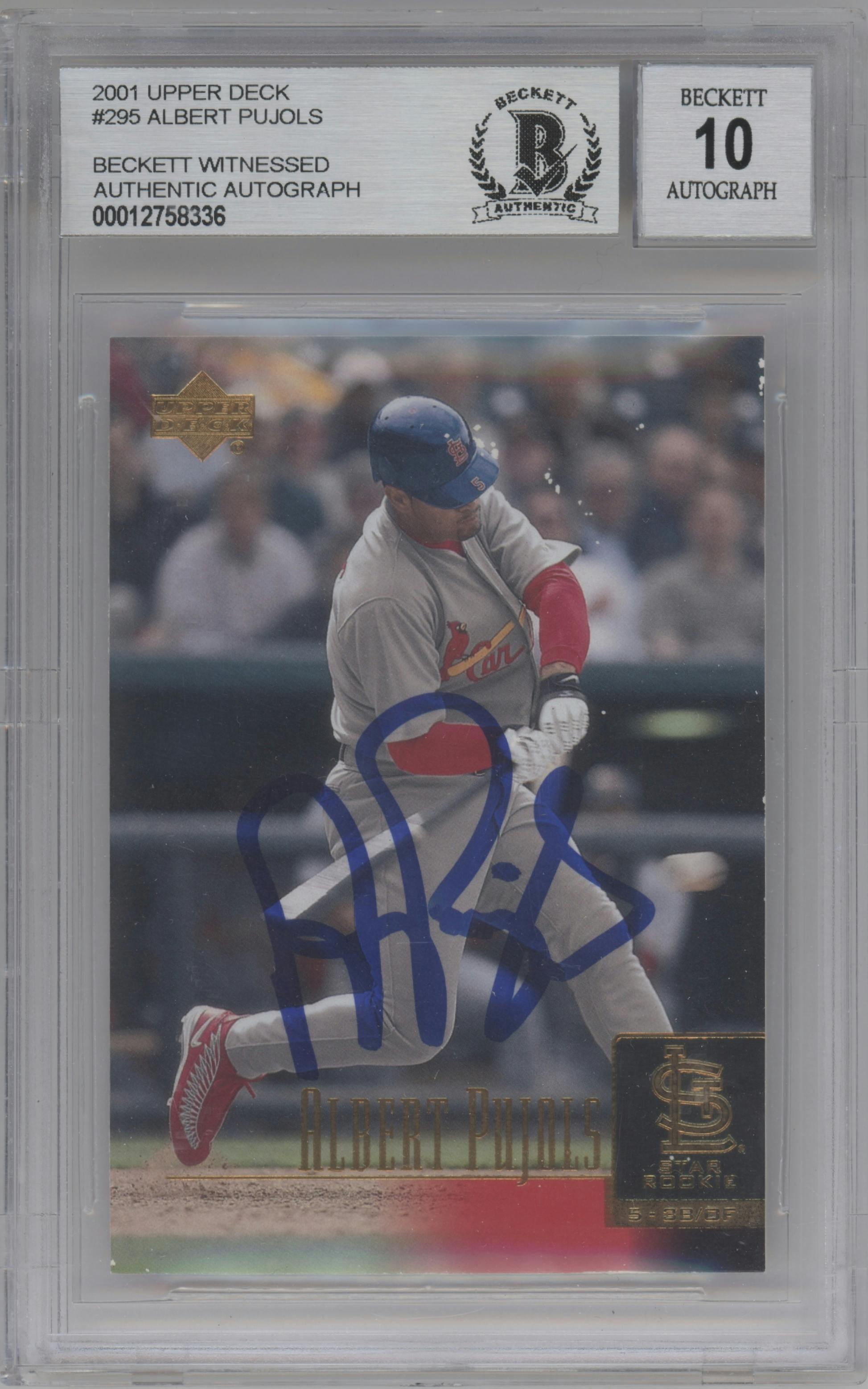 Albert Pujols from the 2001 Upper Deck set graded by Beckett.