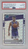 Tyrese Haliburton from the 2020-21 Panini Donruss Optic set featuring a Fanatics Box Set parallel graded by PSA and given an overall grade of 10.