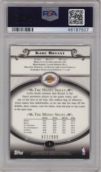 Kobe Bryant from the 2008-09 Topps Treasury Basketball set featuring a Bronze Refractor parallel graded by PSA and given an overall grade of 10.