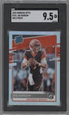 Joe Burrow from the 2020 Panini Donruss Optic set featuring a Holo parallel graded by SGC and given an overall grade of 9.5.
