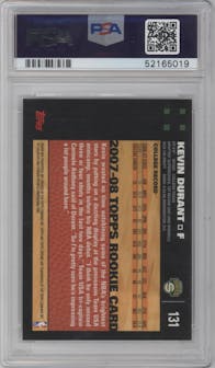 Kevin Durant from the 2007-08 Topps Chrome set graded by PSA and given an overall grade of 10.
