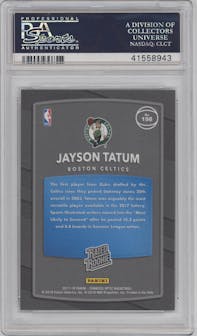 Jayson Tatum from the 2017-18 Panini Donruss Optic set graded by PSA and given an overall grade of 10.