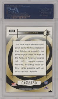 Dan Marino from the 1999 Leaf Rookies & Stars set graded by PSA and given an overall grade of 9.