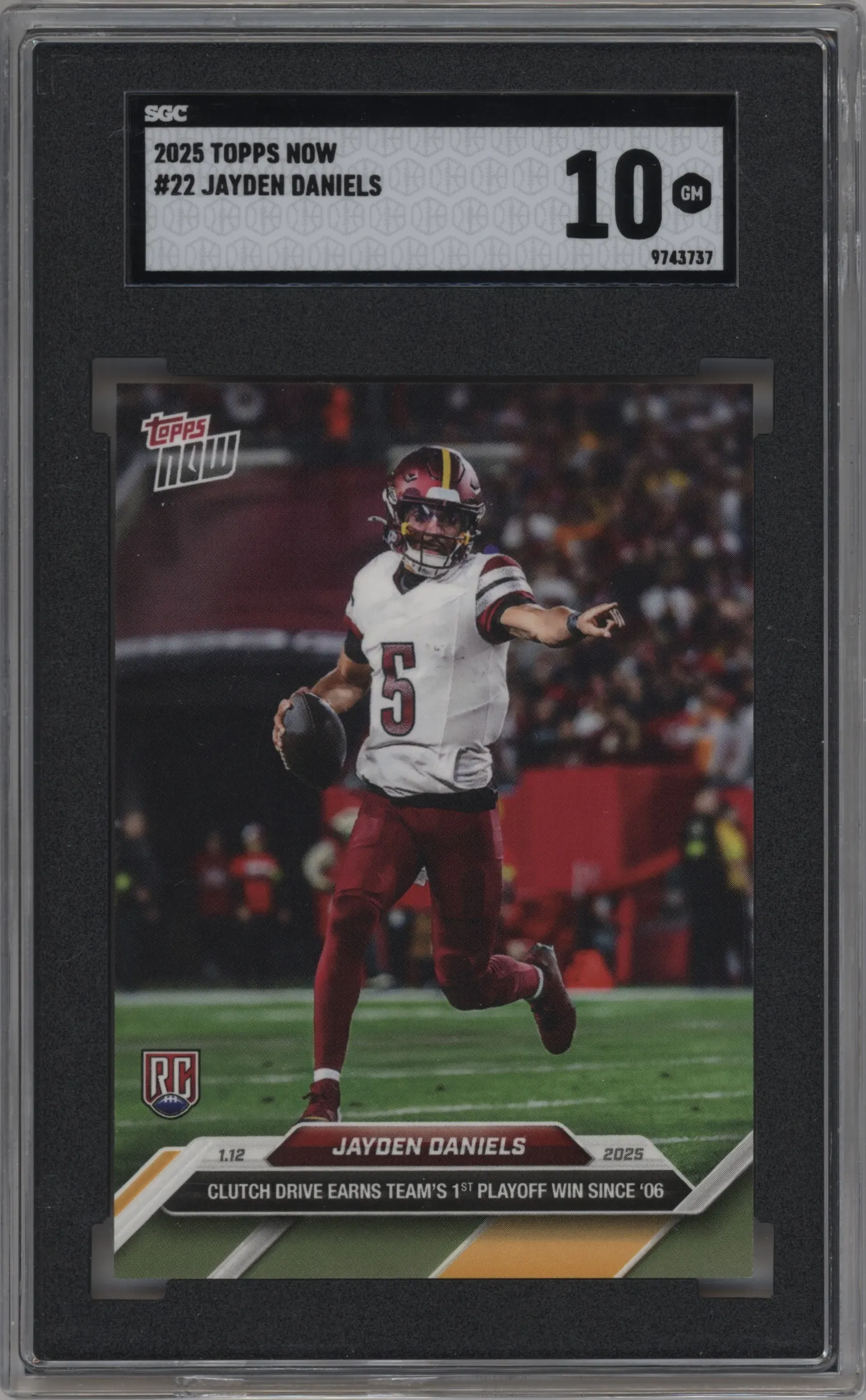 2025 Topps Now Jayden Daniels #22 SGC 10