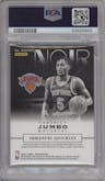 Immanuel Quickley from the 2020-21 Panini Noir set featuring a Prime parallel graded by PSA and given an overall grade of 8.