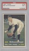 Red Schoendienst from the 1957 Topps set graded by PSA and given an overall grade of 7.