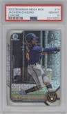 Jackson Chourio from the 2022 Bowman Mega Box set graded by PSA and given an overall grade of 10.