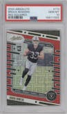Brock Bowers from the 2024 Panini Absolute set featuring a Red Squares parallel graded by PSA and given an overall grade of 10.