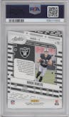 Brock Bowers from the 2024 Panini Absolute set featuring a Red Squares parallel graded by PSA and given an overall grade of 10.