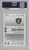 Brock Bowers from the 2024 Panini Prizm set graded by PSA and given an overall grade of 10.