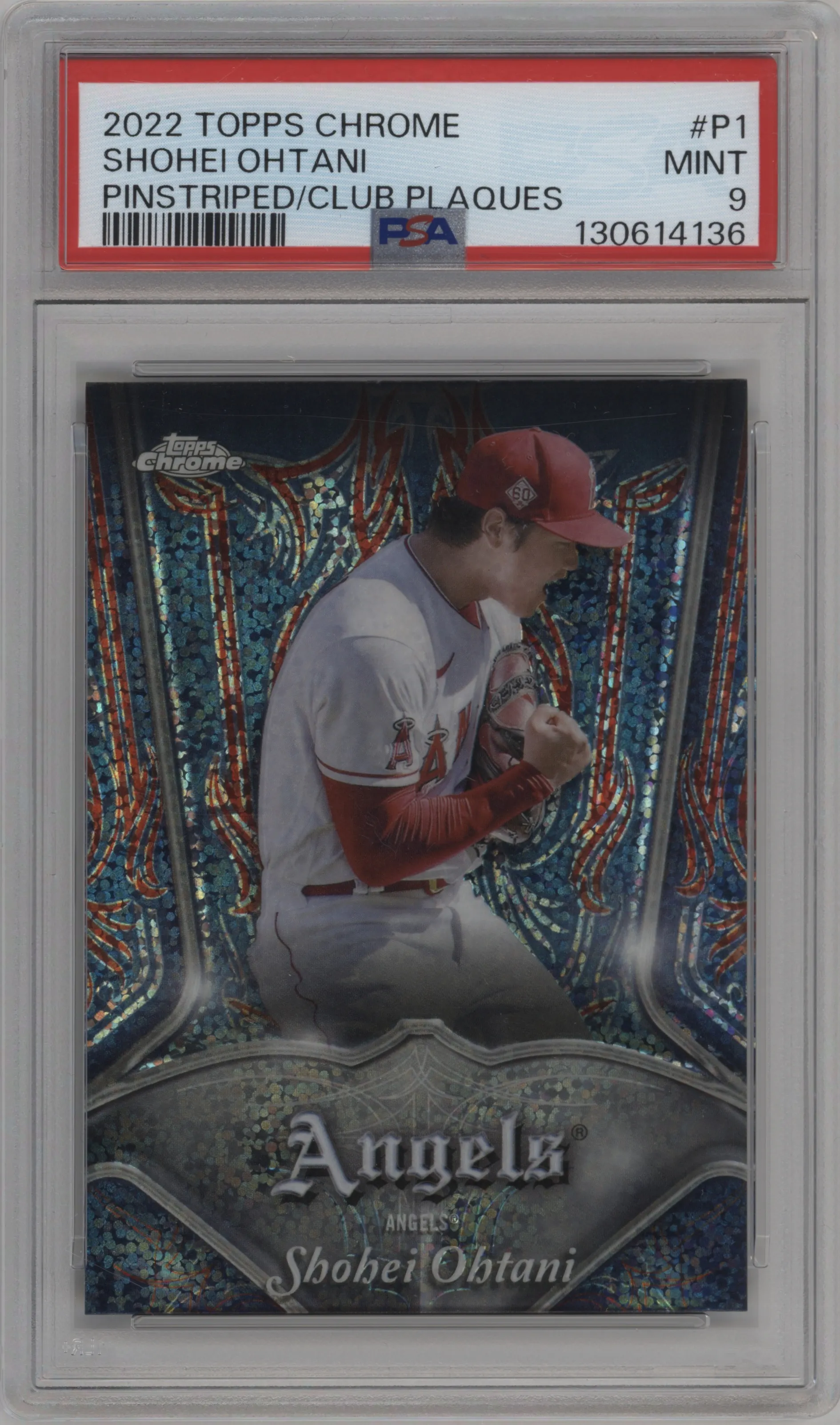 2022 Topps Chrome Pinstriped Shohei Ohtani PSA 9