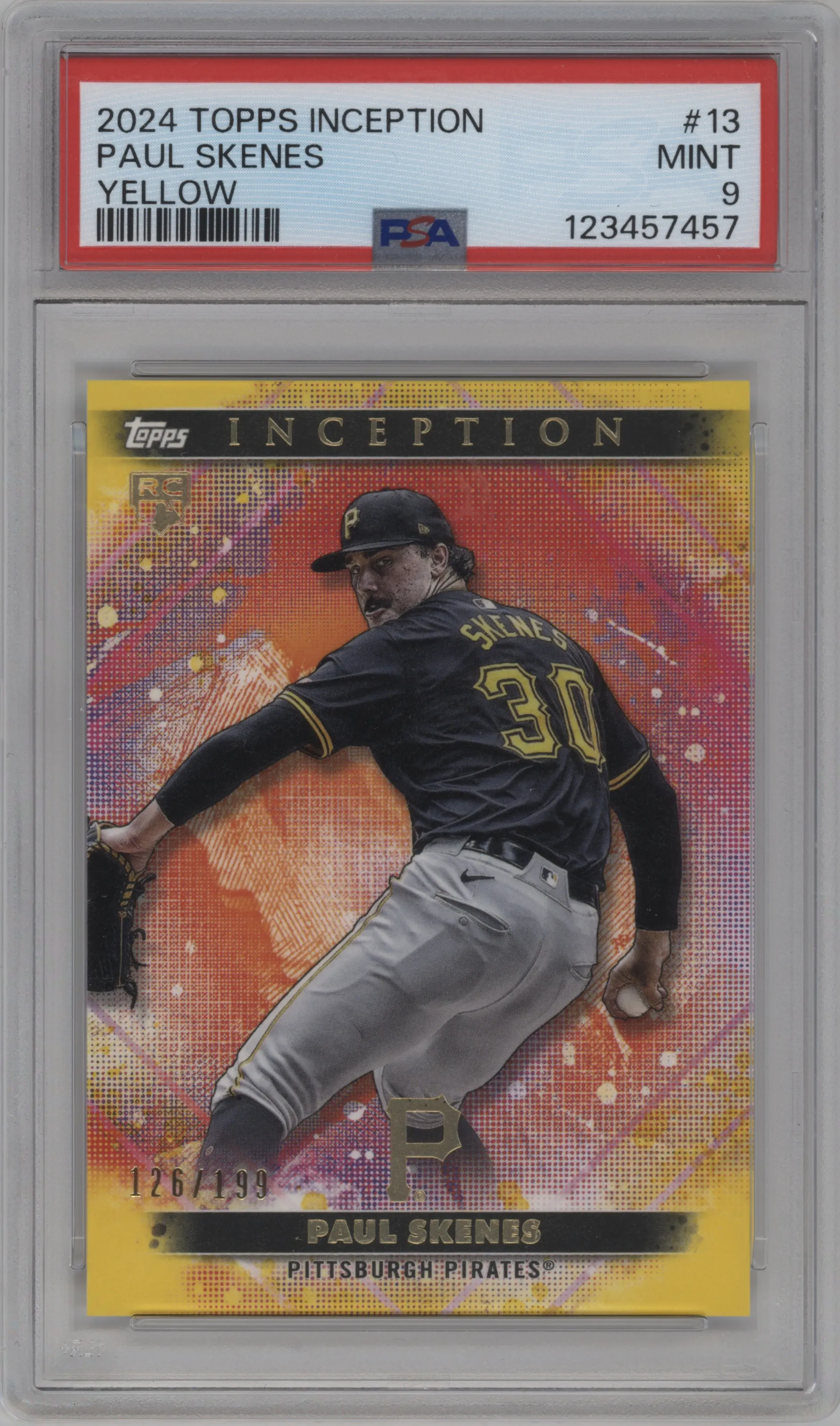 2024 Topps Inception Paul Skenes Yellow PSA 9