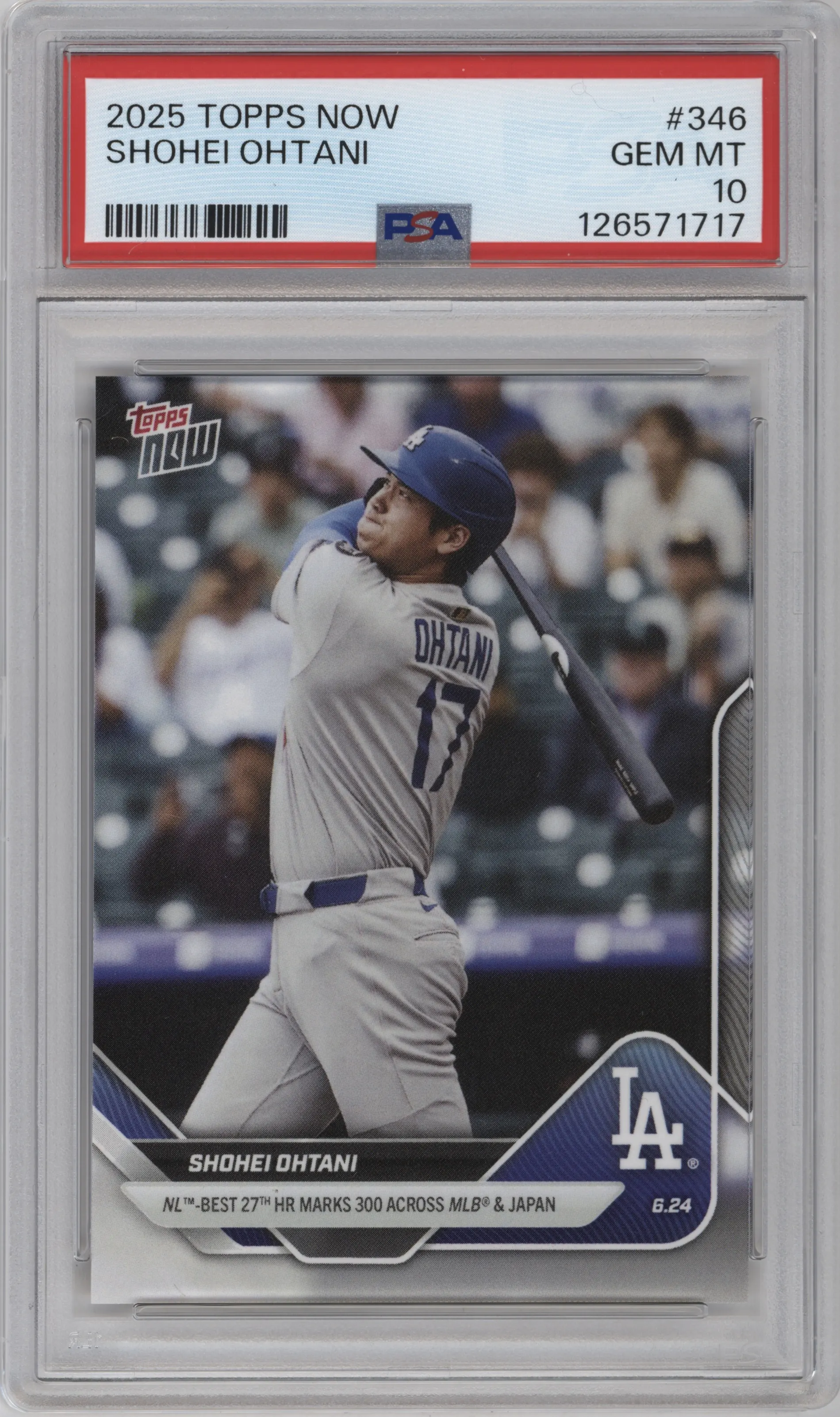 2025 Topps Now Shohei Ohtani PSA 10