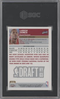 LeBron James from the 2003-04 Topps Chrome set graded by SGC and given an overall grade of 8.