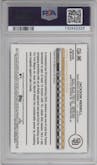 Jackson Merrill from the 2024 Topps Chrome Sapphire set featuring a Green parallel graded by PSA and given an overall grade of 10.