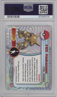 Alakazam from the 2000 Pokemon set graded by PSA and given an overall grade of 10.