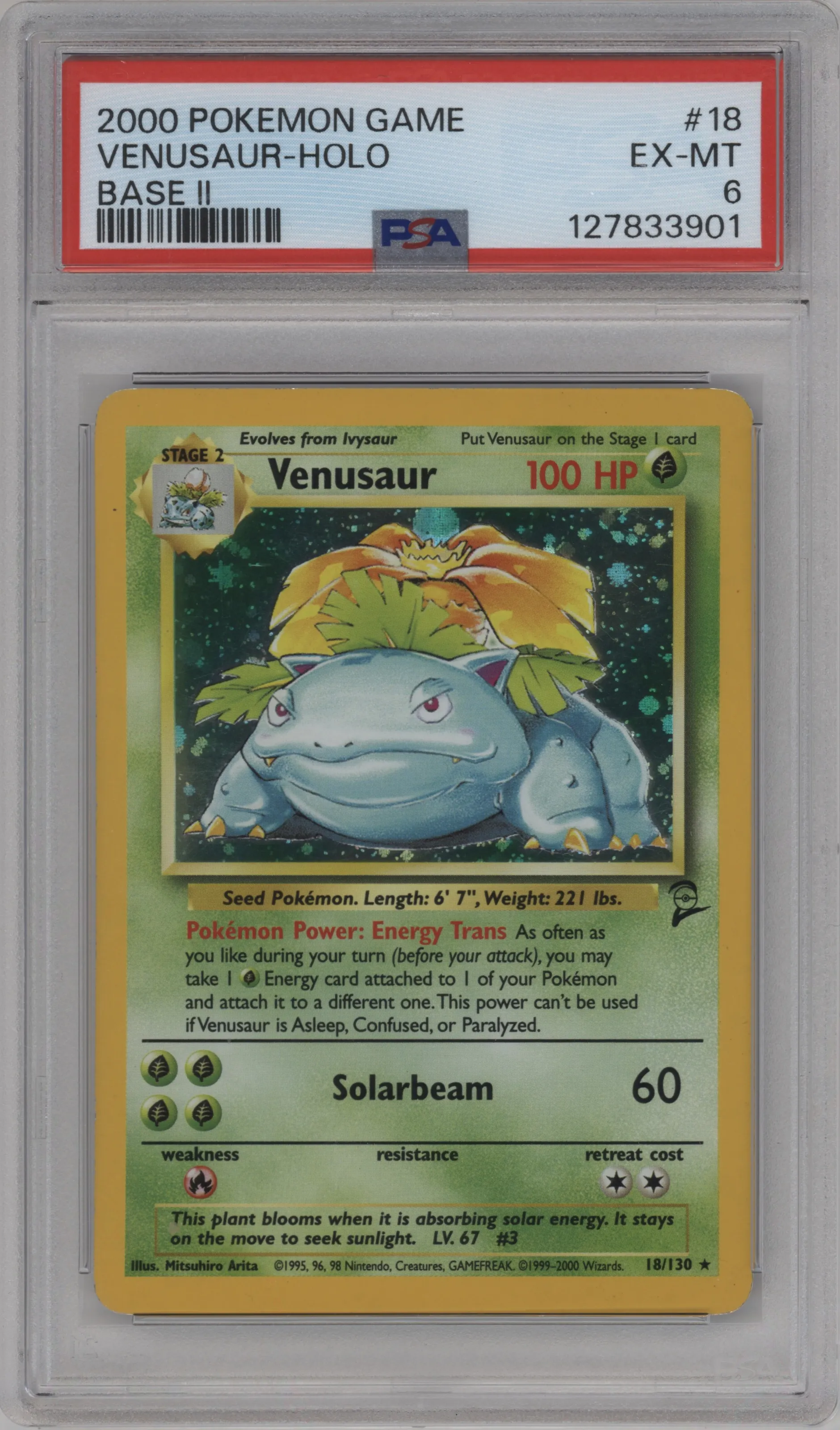 2000 Pokemon Base Set 2 Venusaur #18 PSA 6