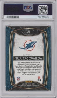 Tua Tagovailoa from the 2020 Panini Select set graded by PSA and given an overall grade of 10.