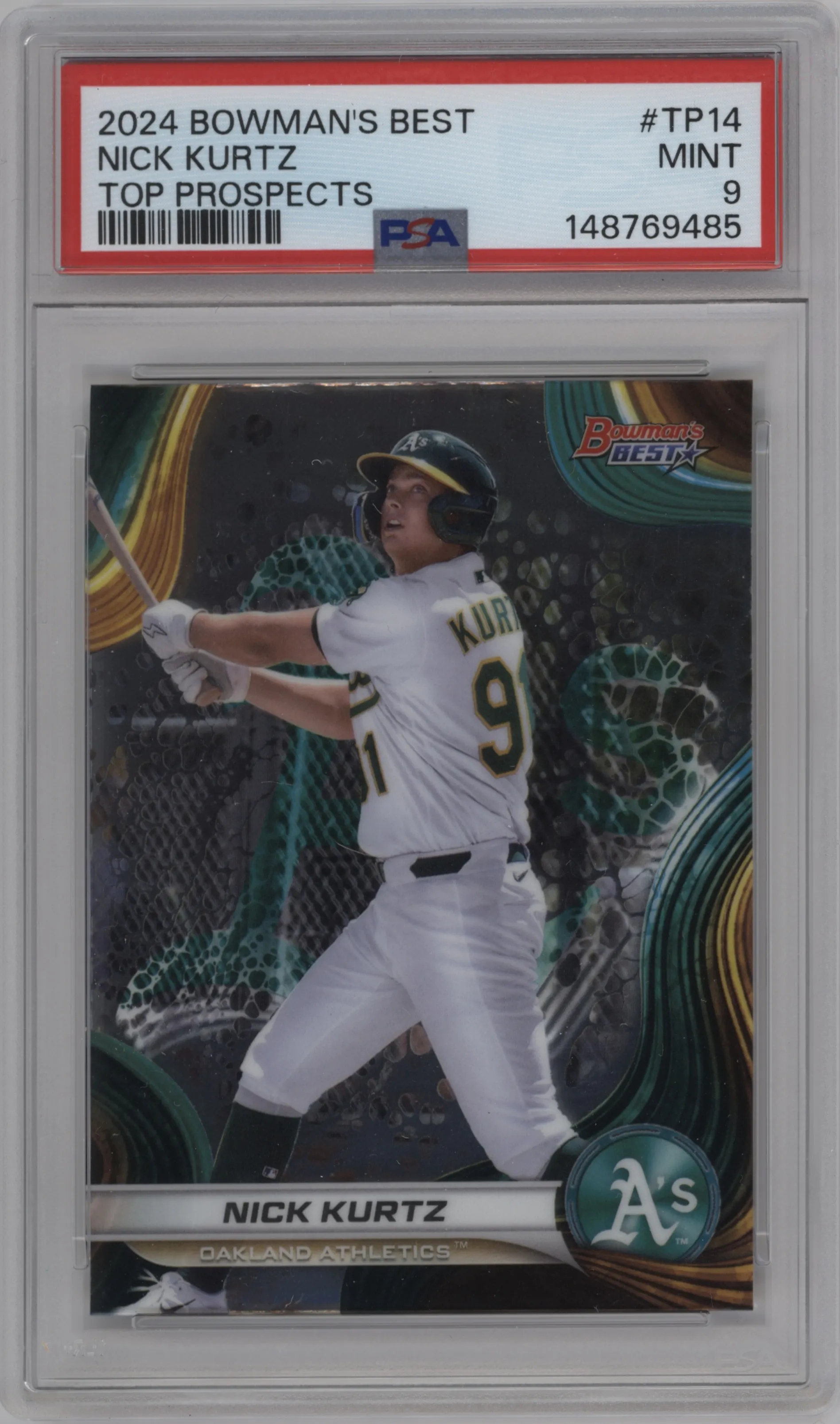 2024 Bowman's Best Top Prospects Nick Kurtz PSA 9
