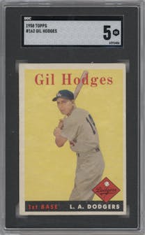 Gil Hodges from the 1958 Topps set graded by SGC and given an overall grade of 5.