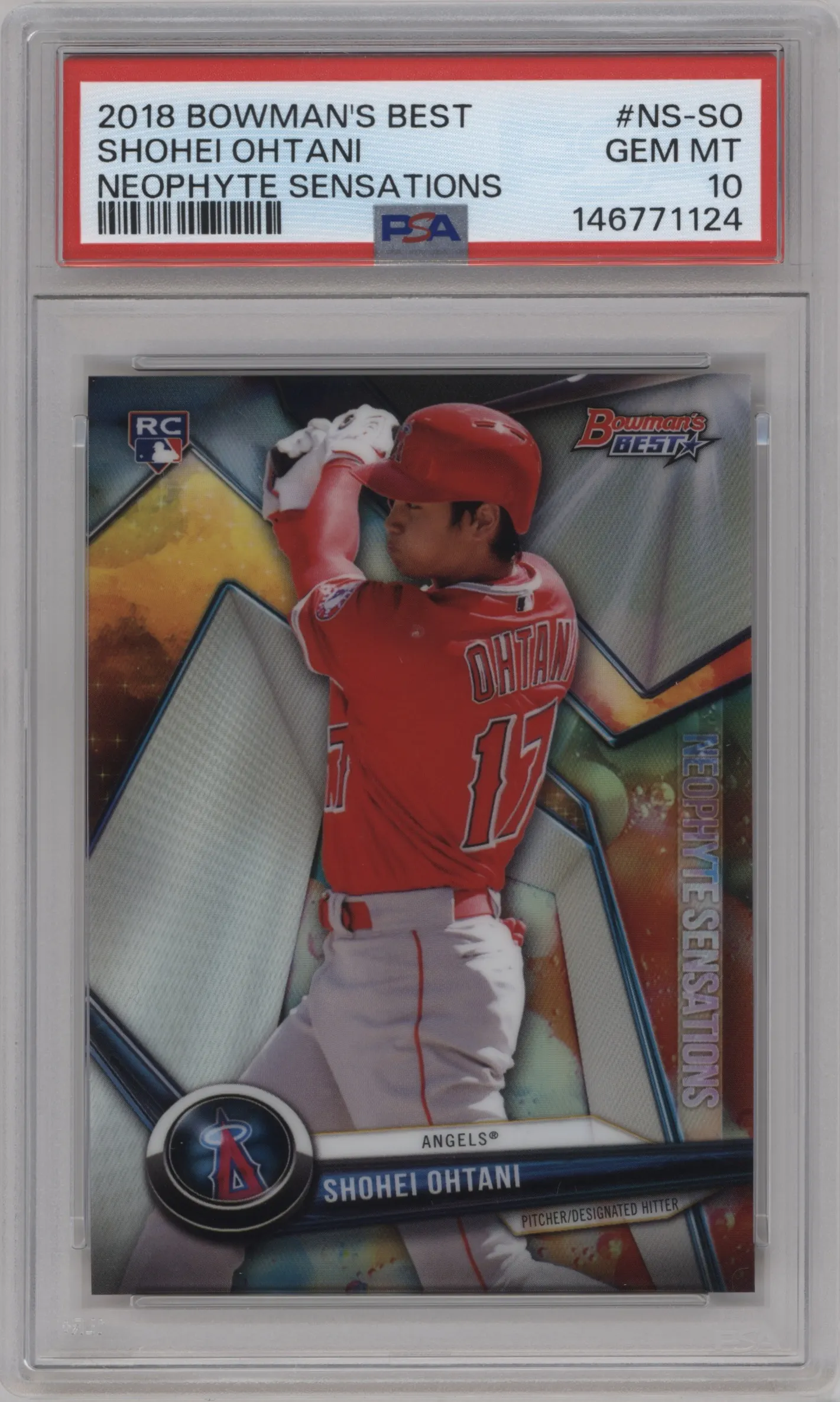 2018 Bowman’s Best Neophyte Sensations Shohei Ohtani #NS-SO PSA 10