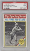 Rogers Hornsby from the 1976 Topps set graded by PSA and given an overall grade of 9.