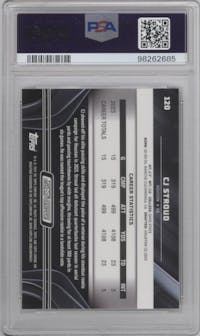 CJ Stroud from the 2023 Topps Composite set graded by PSA and given an overall grade of 10.