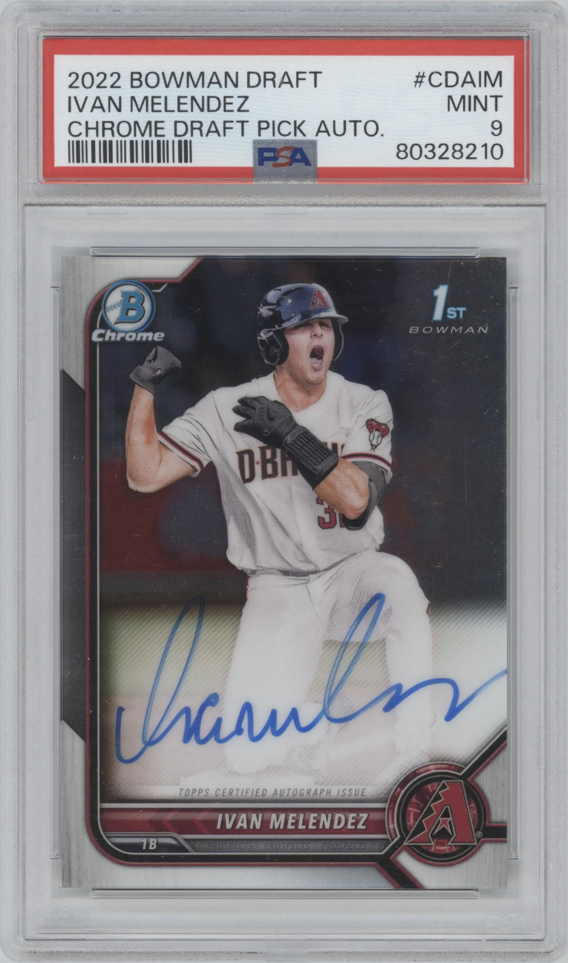 2022 Bowman Draft Chr.DP Auto Ivan Melendez #CDA-IM PSA 9