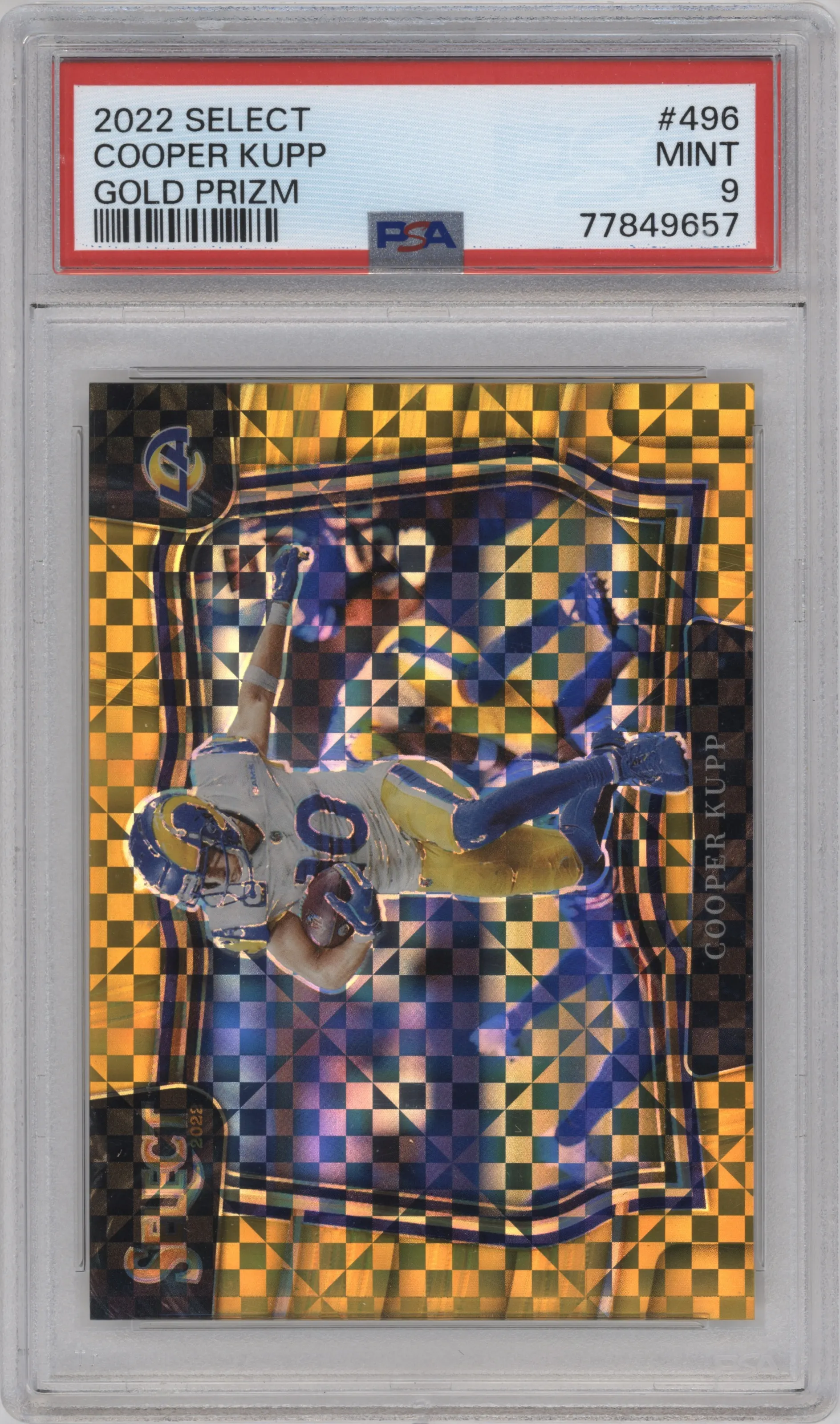 2022 Panini Select Field Lvl. Cooper Kupp Gold Prizm PSA 9