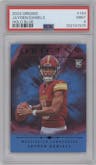 Jayden Daniels from the 2024 Panini Origins set featuring a Blue Holo parallel graded by PSA and given an overall grade of 9.