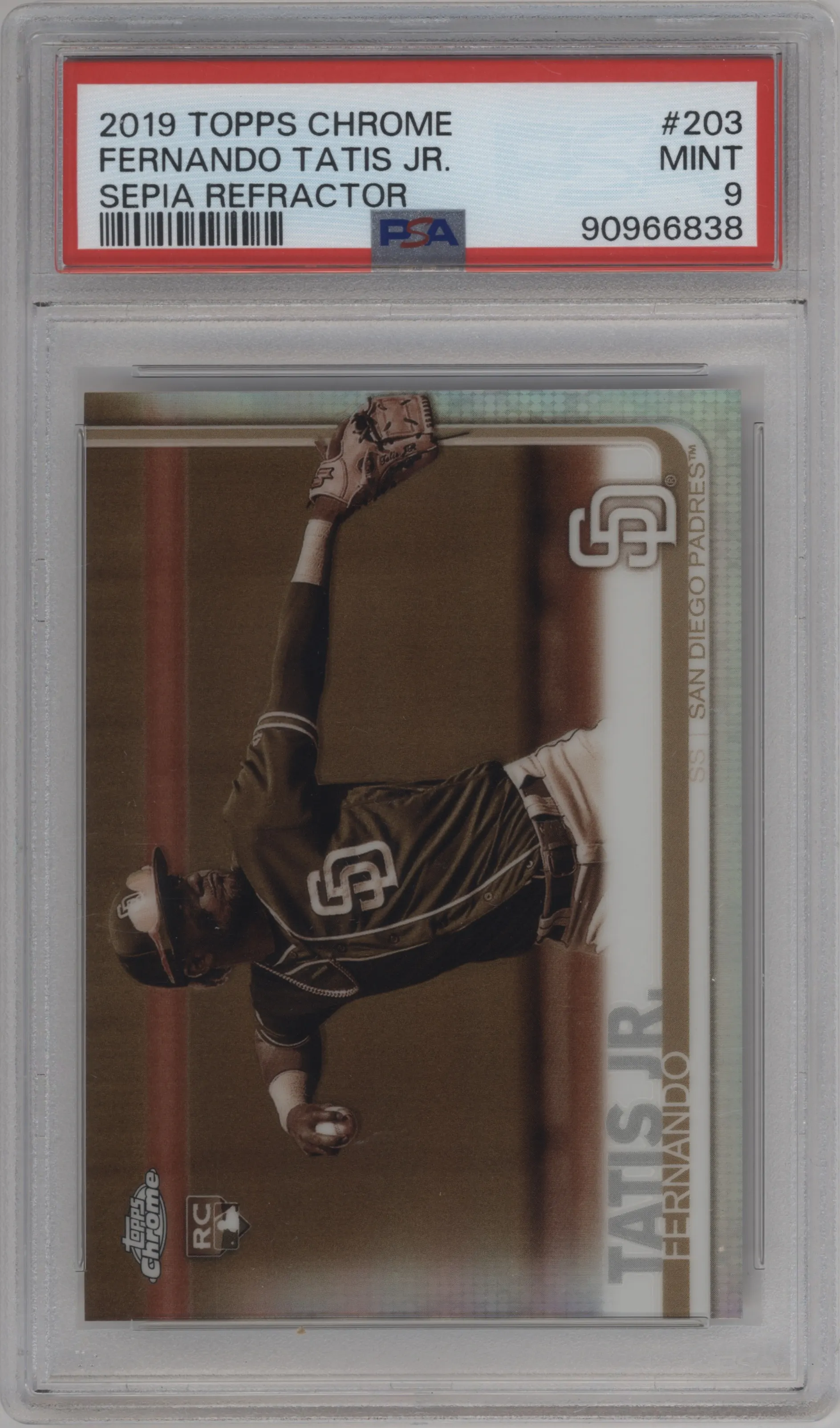 2019 Topps Chrome Fernando Tatis Jr. Sepia Refractor PSA 9