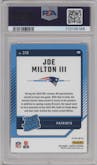 Joe Milton III  from the 2024 Donruss set featuring a Red Pandora parallel graded by PSA and given an overall grade of 9.