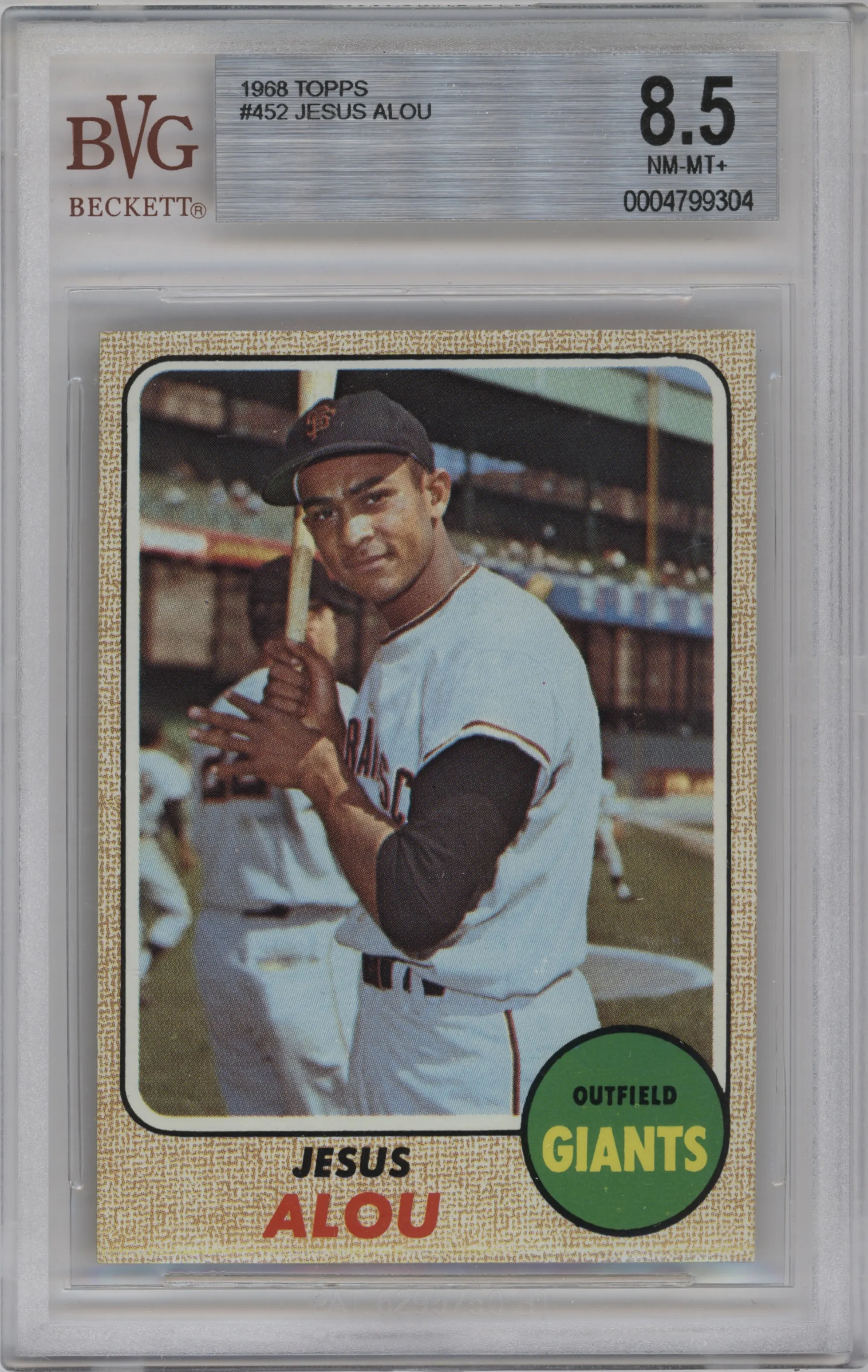 1968 Topps Jesus Alou #452 BGS 8.5