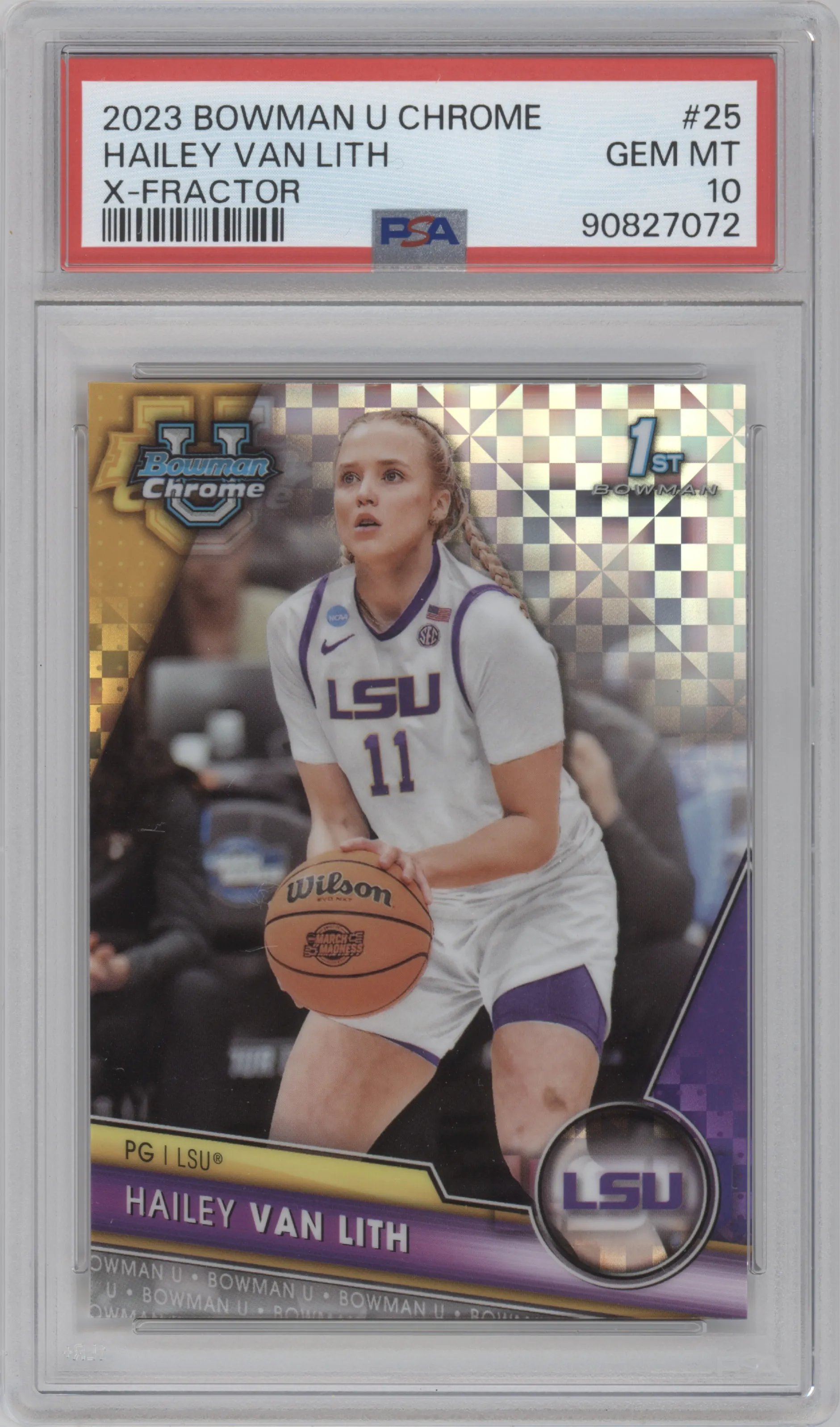 2023 Bowman U Chrome Hailey Van Lith X-Fractor #25 PSA 10