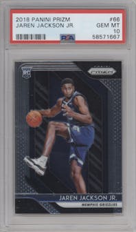 Jaren Jackson Jr. from the 2018-19 Panini Prizm set graded by PSA and given an overall grade of 10.