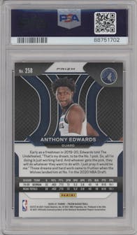 Anthony Edwards from the 2020-21 Panini Prizm set featuring a Red Ice parallel graded by PSA and given an overall grade of 9.