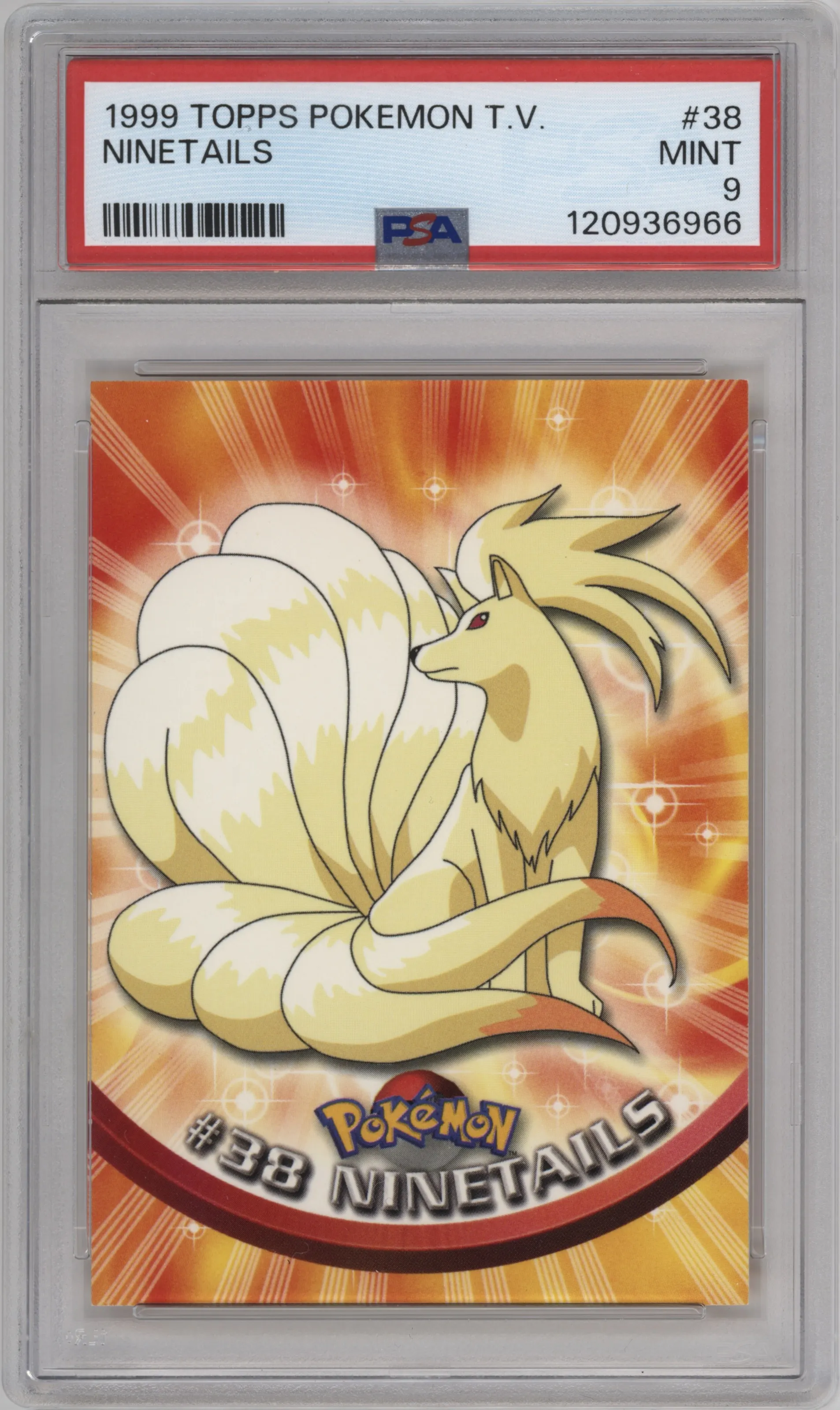 1999 Pokemon Topps TV Ninetales #38 PSA 9