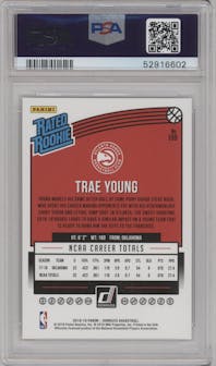 Trae Young from the 2018-19 Panini Donruss  set graded by PSA and given an overall grade of 10.