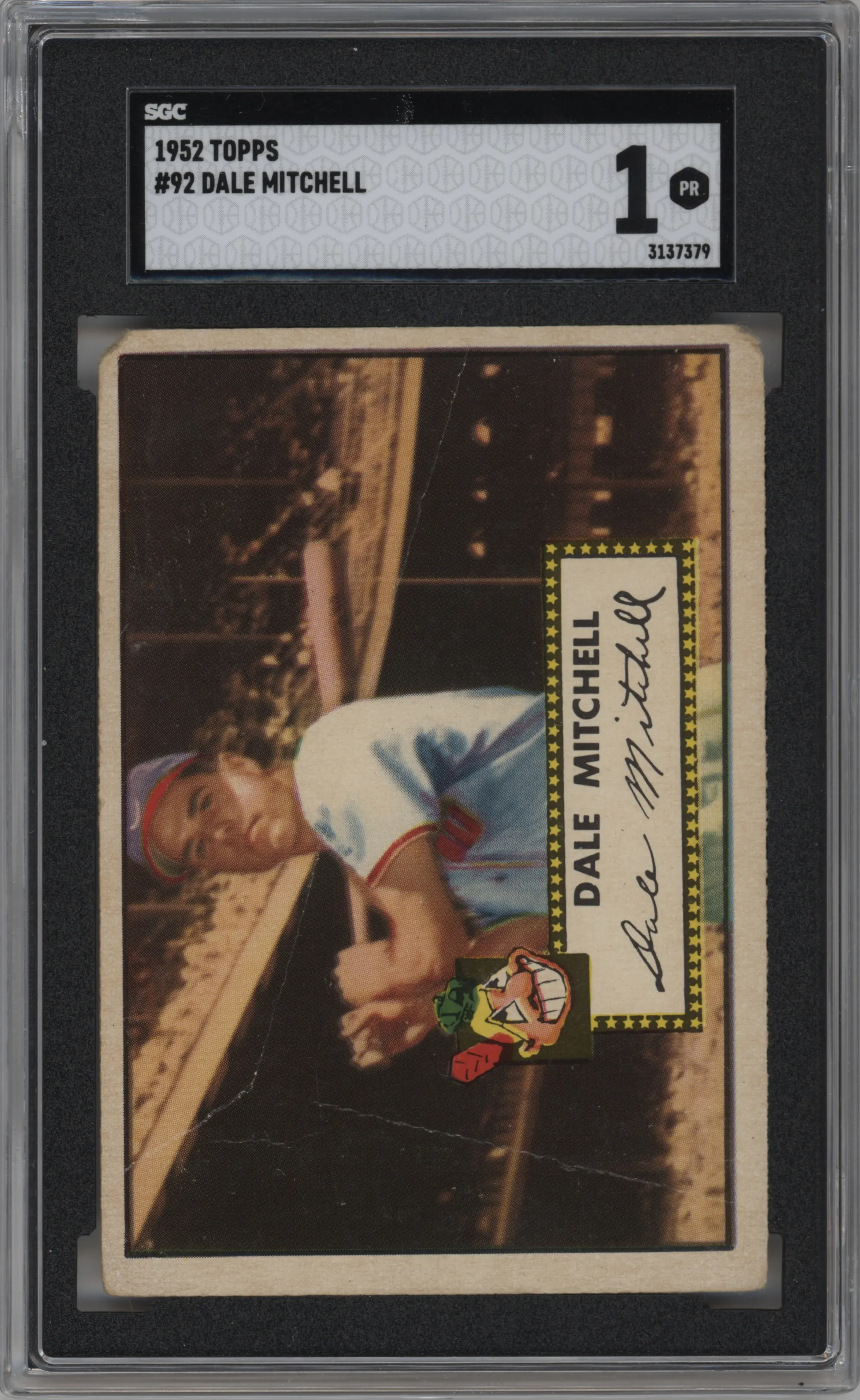 1952 Topps Dale Mitchell #92 SGC 1