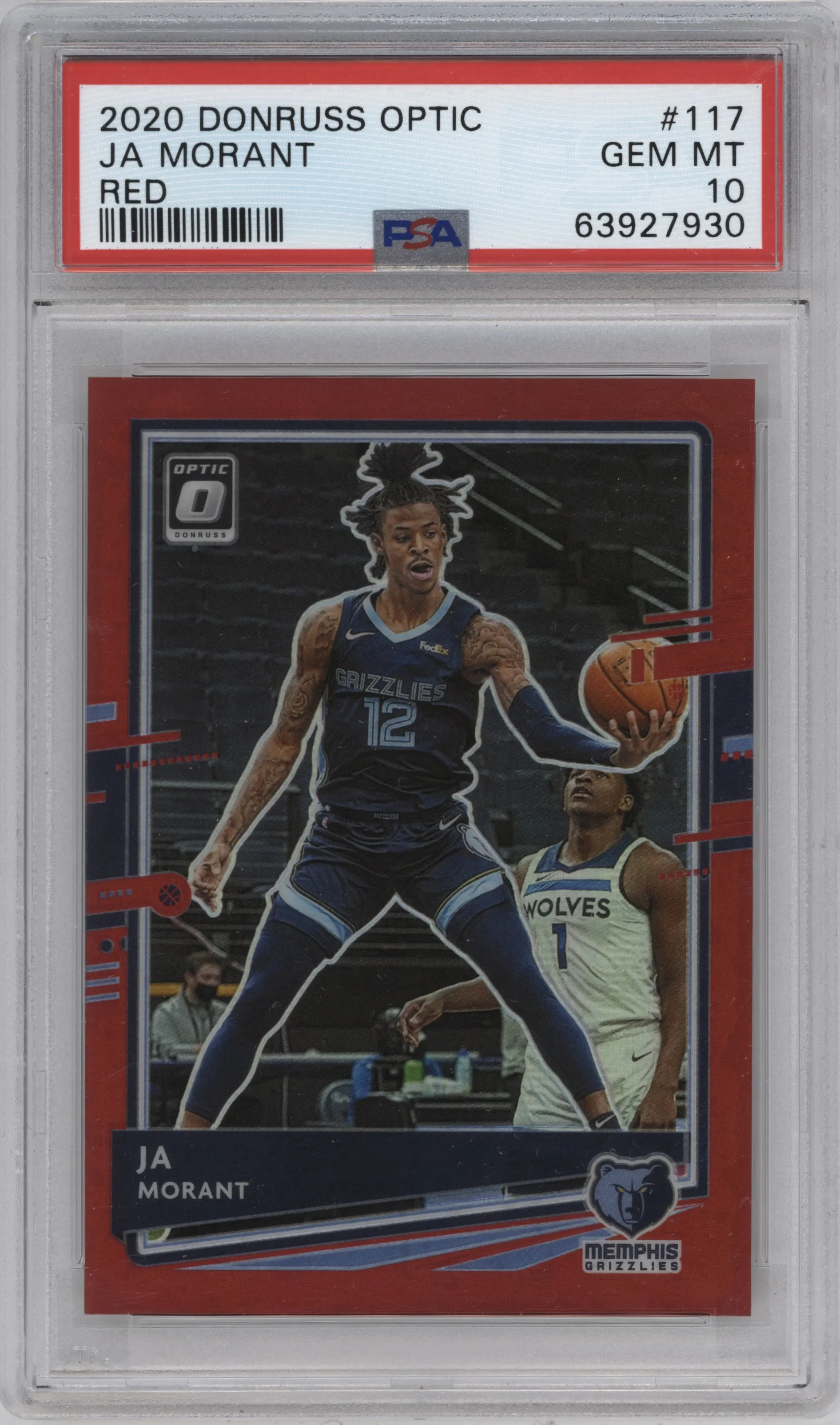 2020 Panini Donruss Optic Ja Morant Red #117 PSA 10