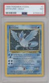 Articuno from the 1999 Pokemon set graded by PSA and given an overall grade of 7.