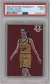 Caitlin Clark from the 2022-23 Bowman University Chrome set graded by PSA and given an overall grade of 9.