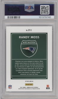 Randy Moss from the 2021 Panini Donruss Optic set graded by PSA and given an overall grade of 9.