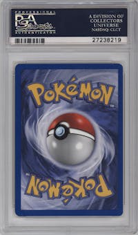 Blaine's Charizard from the 2000 Pokemon GH set graded by PSA and given an overall grade of 10.