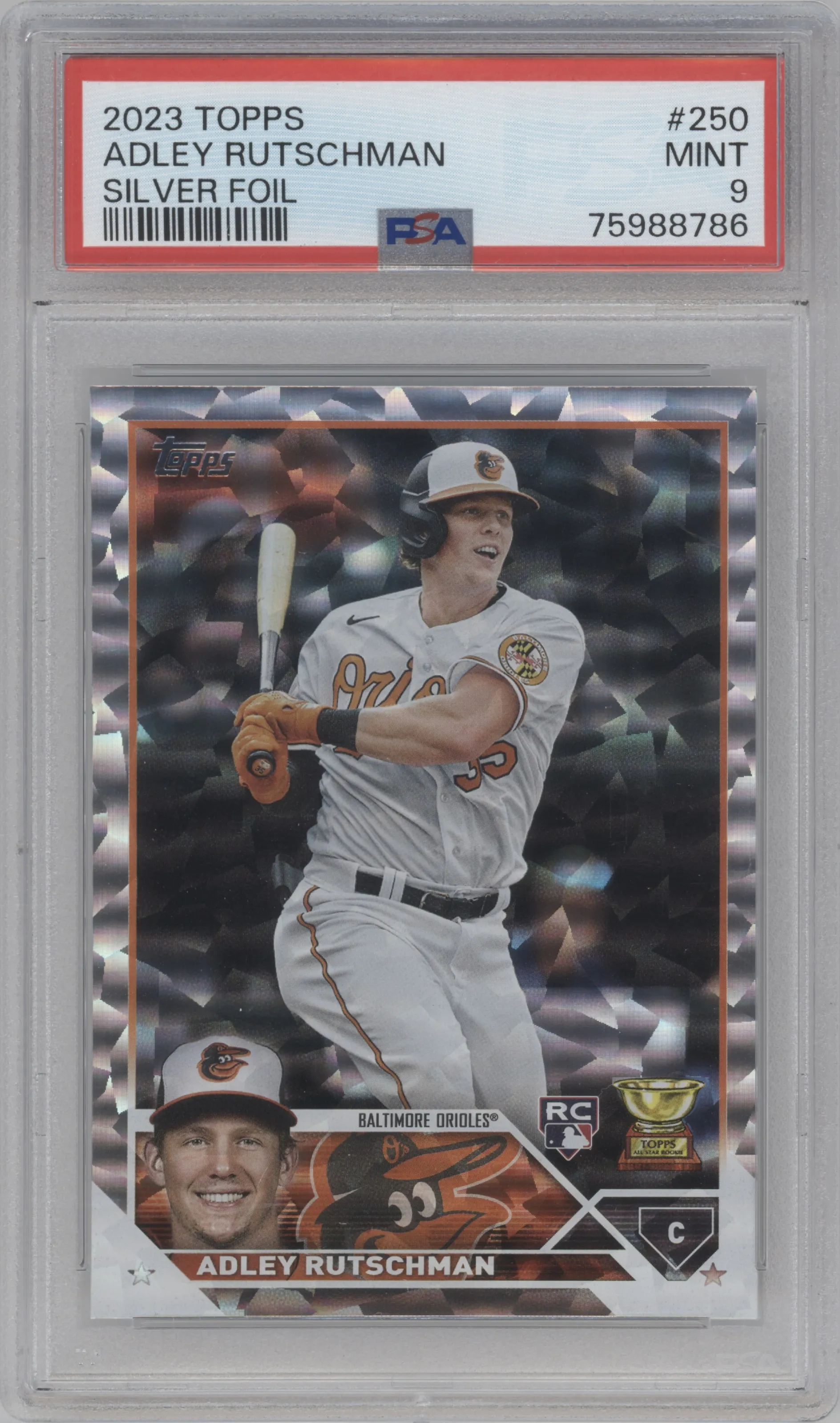 2023 Topps Series 1 Adley Rutschman Silver Foil PSA 9