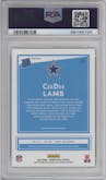 CeeDee Lamb from the 2020 Panini Donruss Optic set featuring a Purple Shock parallel graded by PSA and given an overall grade of 10.