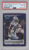 CeeDee Lamb from the 2020 Panini Donruss Optic set featuring a Purple Shock parallel graded by PSA and given an overall grade of 10.