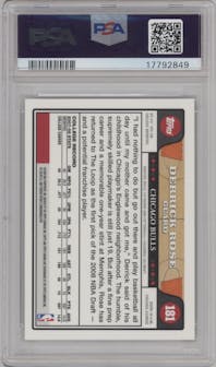 Derrick Rose from the 2008-09 Topps Chrome  set graded by PSA and given an overall grade of 10.